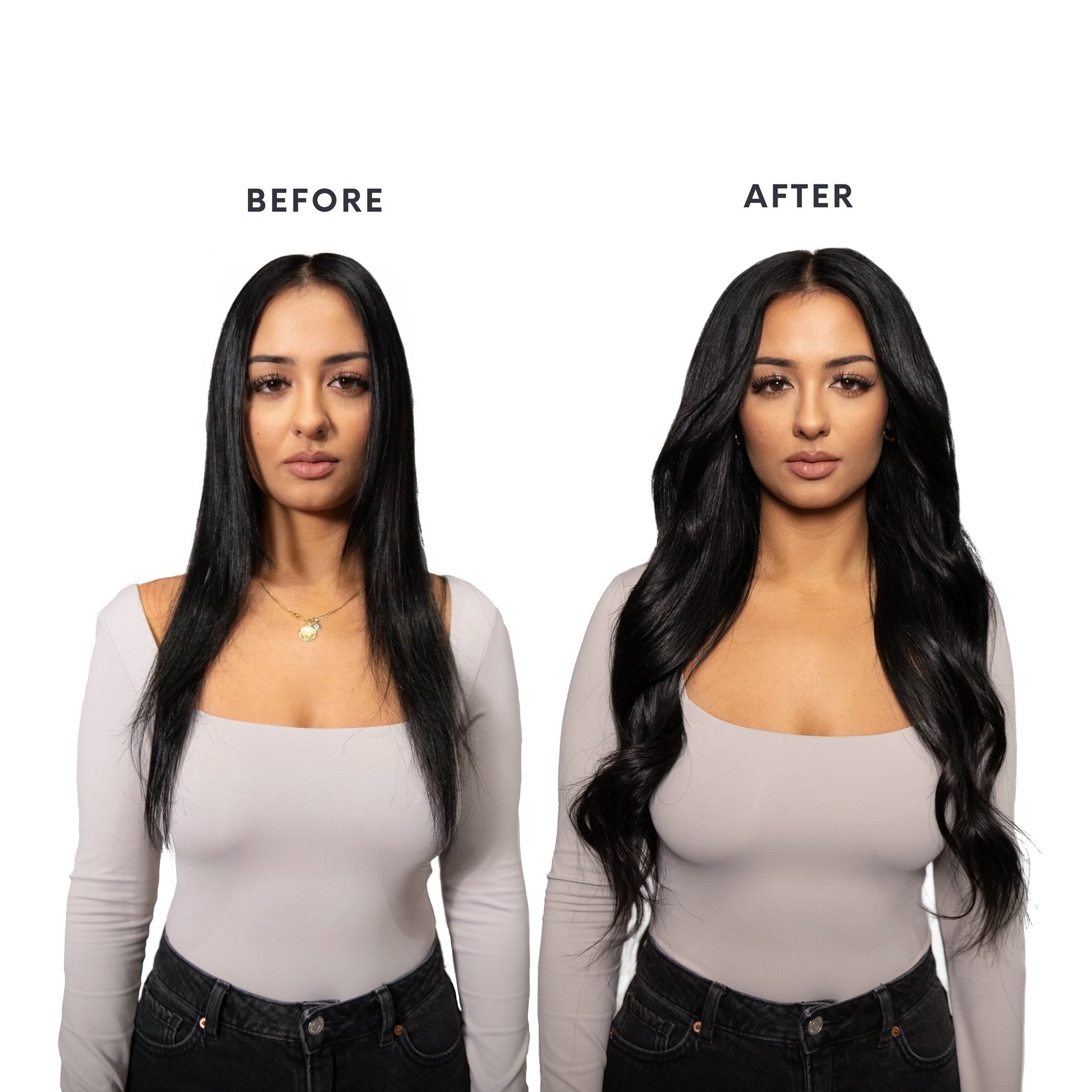 Jet Black - Seamless Clip-In Hair Extensions