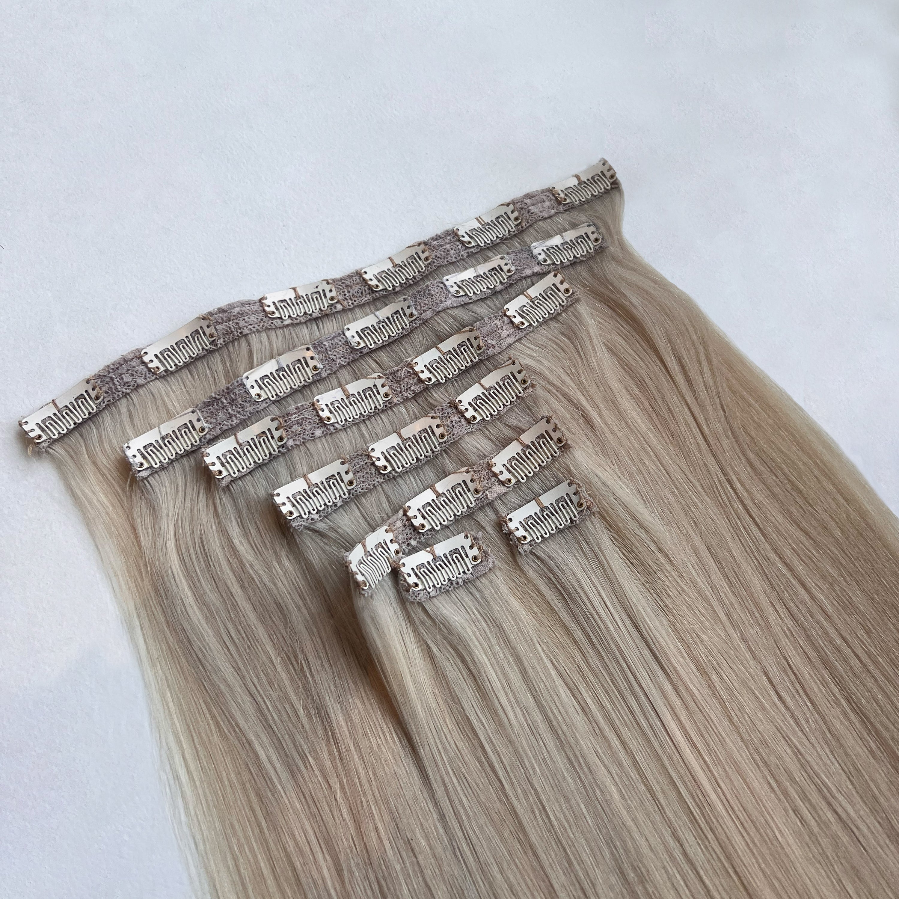 Ash Blonde - Lace Clip-In Hair Extensions